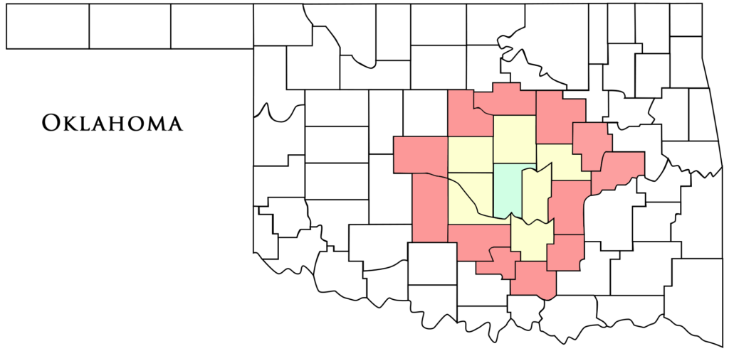 map of coverage for mdpAIR in Oklahoma